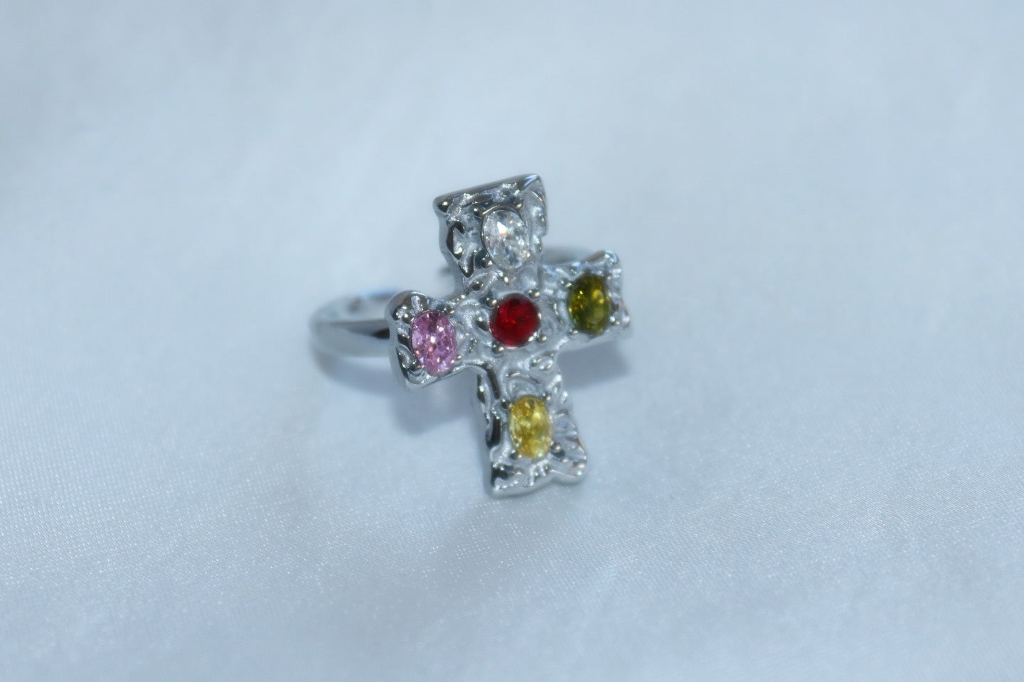 Anello Cross Martellata