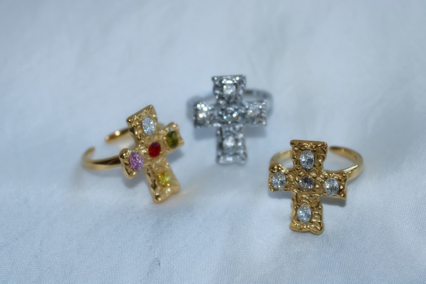 Anello Cross Martellata